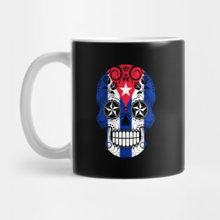 Cuban Flag Sugar Skull with Roses Mug